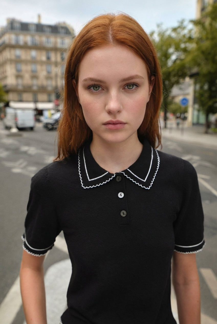 Knit Polo Shirt with