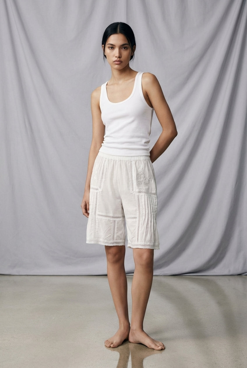 Embroidered Lace Bermuda Shorts