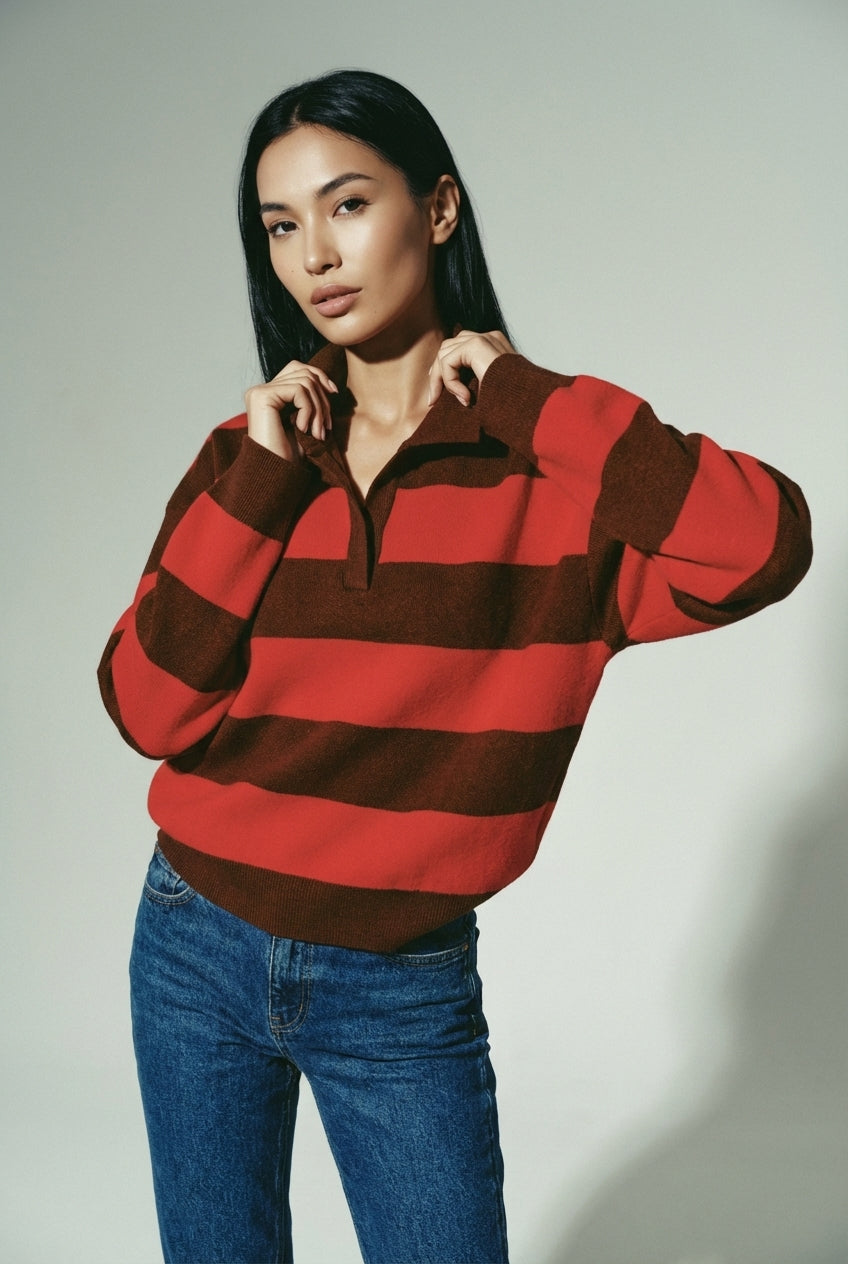 Striped Knit Polo