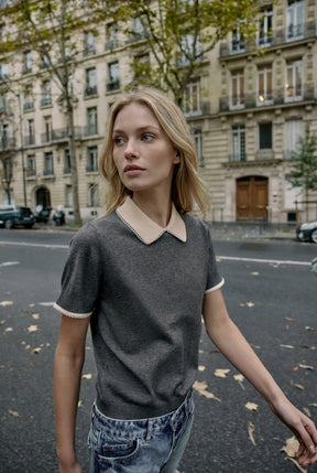 Lace-Trimmed Polo Shirt