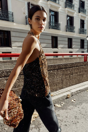 Sequin Halter Top