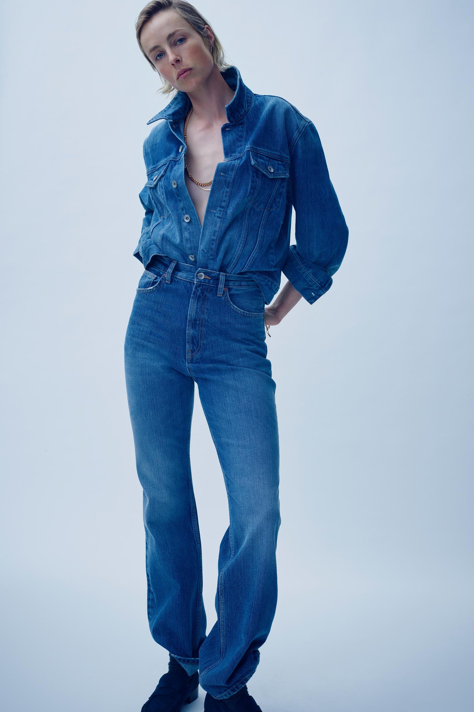 High-Waist Bootcut Jeans