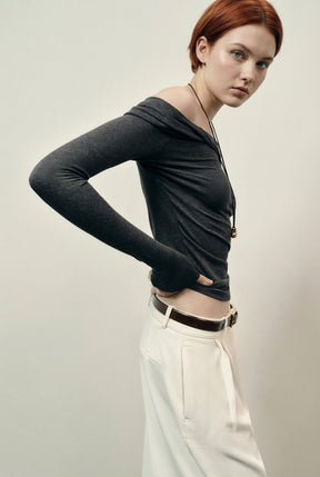 Asymmetric Neck Top