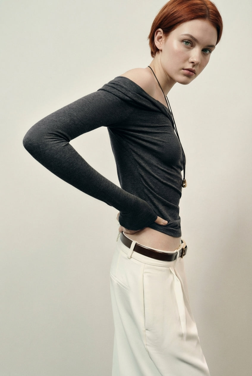 Asymmetric Neck Top