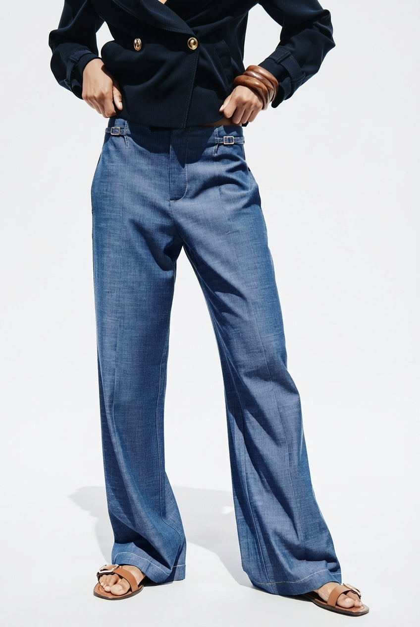 WIDE-LEG TROUSERS WITH BELT