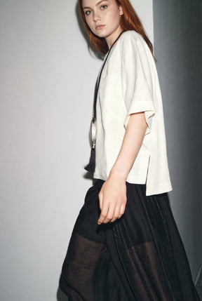 Linen Short Sleeve Top