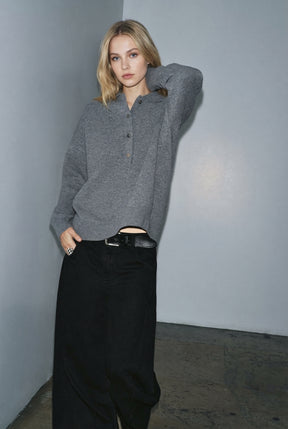 Wool Plain Knit Shirt