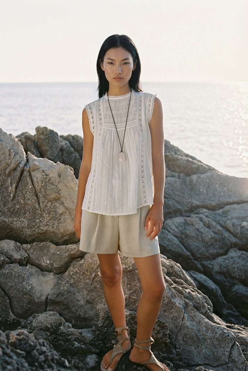 Sleeveless Romantic Fashion Top