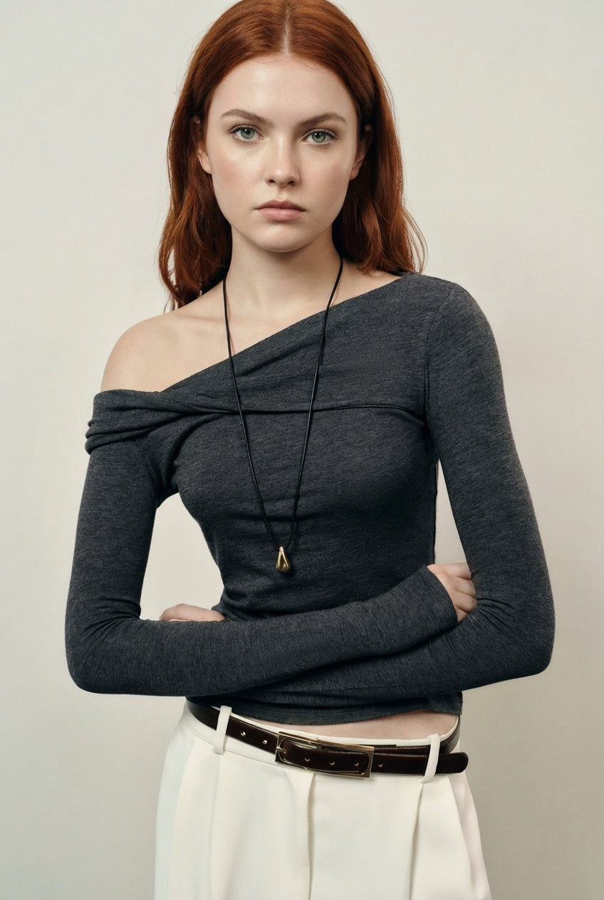 Asymmetric Neck Top