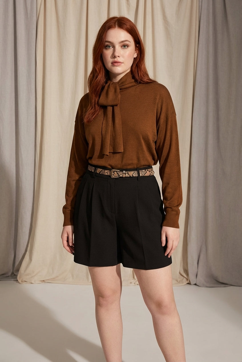 Darts Belted Bermuda Shorts