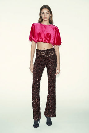 VELVET BALLOON BLOUSE