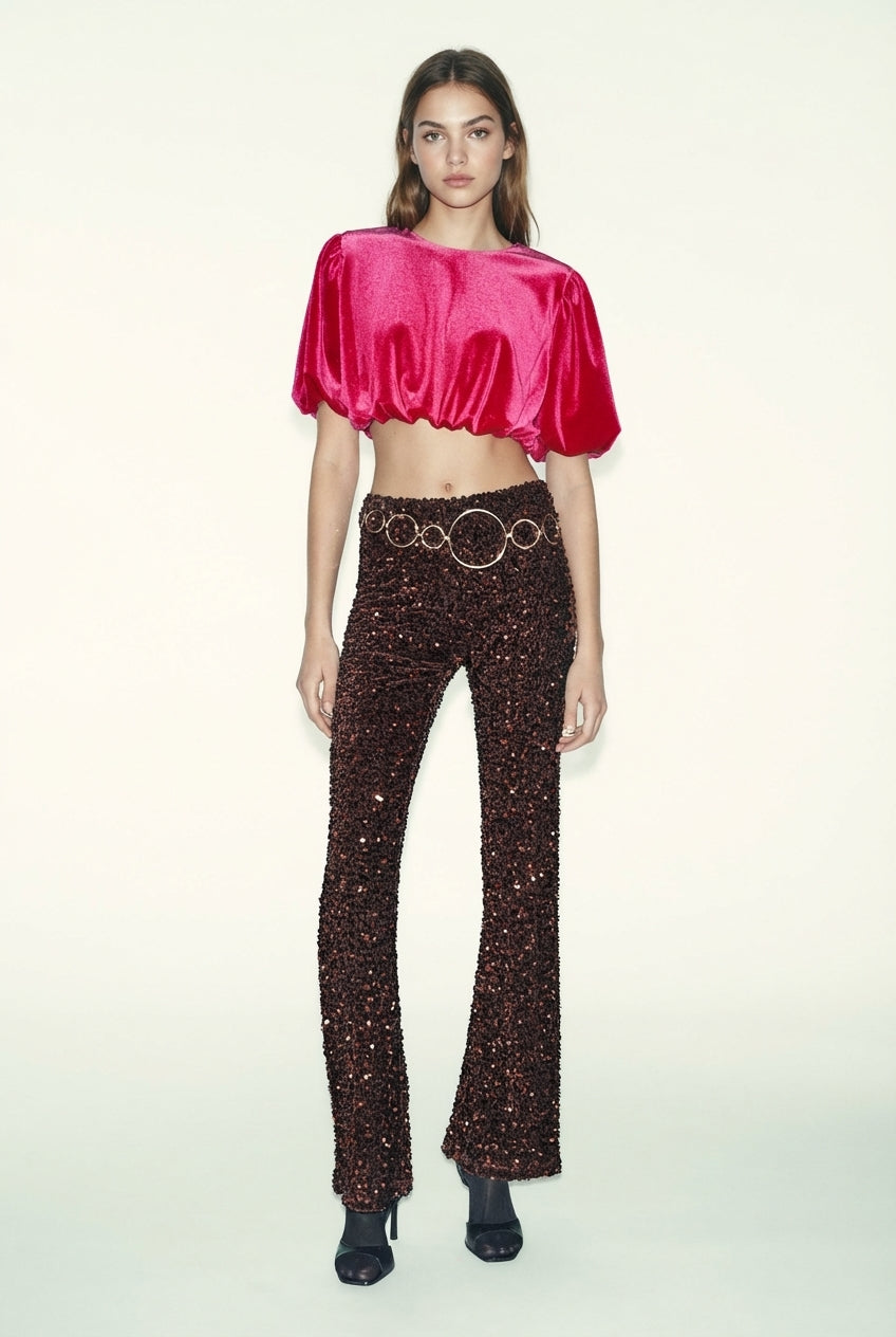 VELVET BALLOON BLOUSE