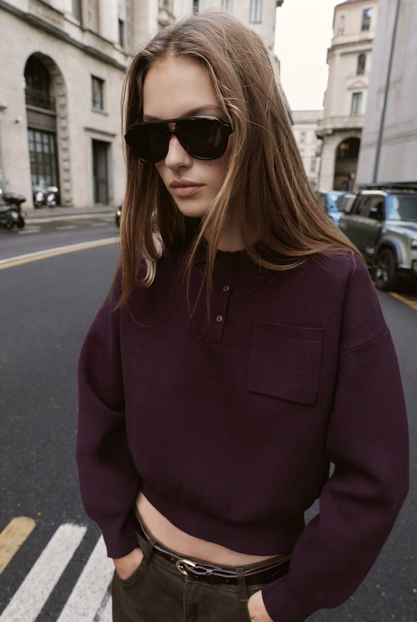 Knit Polo Shirt with