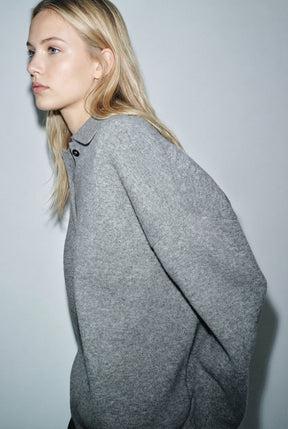 Wool Plain Knit Shirt