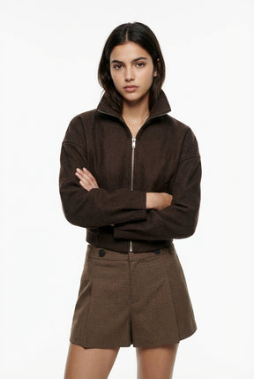 Pleated Button Shorts