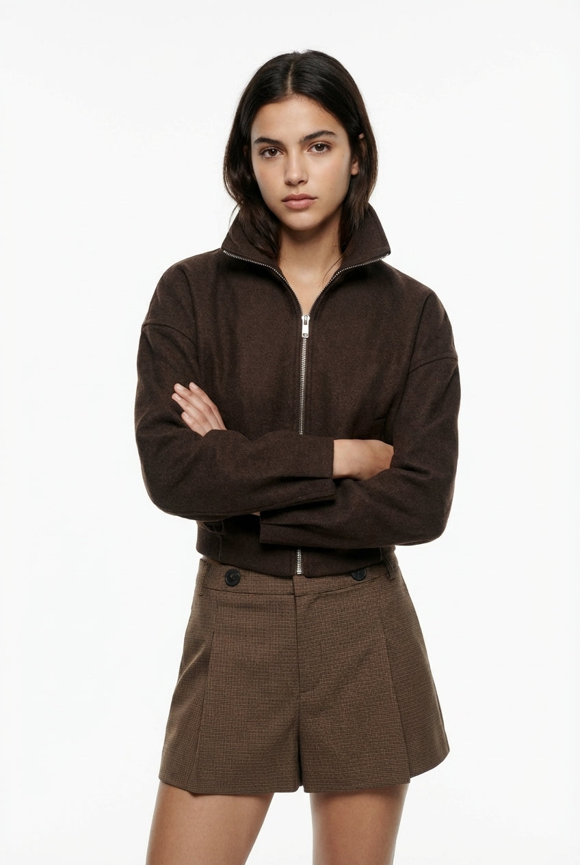 Pleated Button Shorts