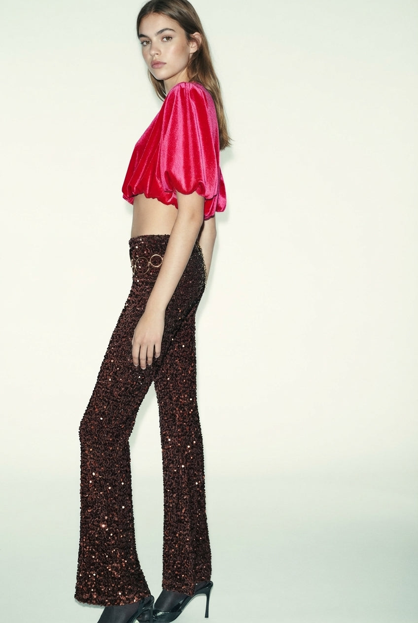 VELVET BALLOON BLOUSE