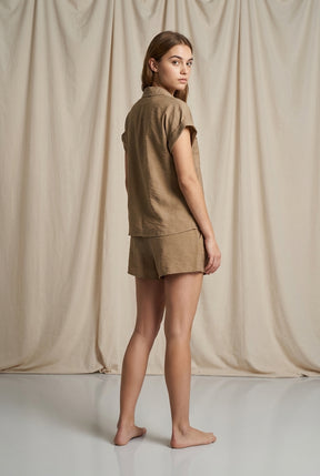 Beaded Drawstring Bermuda Shorts