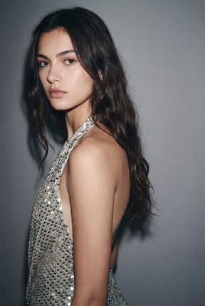 Sequin Halter Top